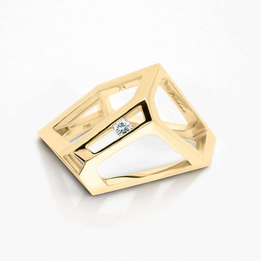 Celestial Module - 18 K with Princess-cut Diamond