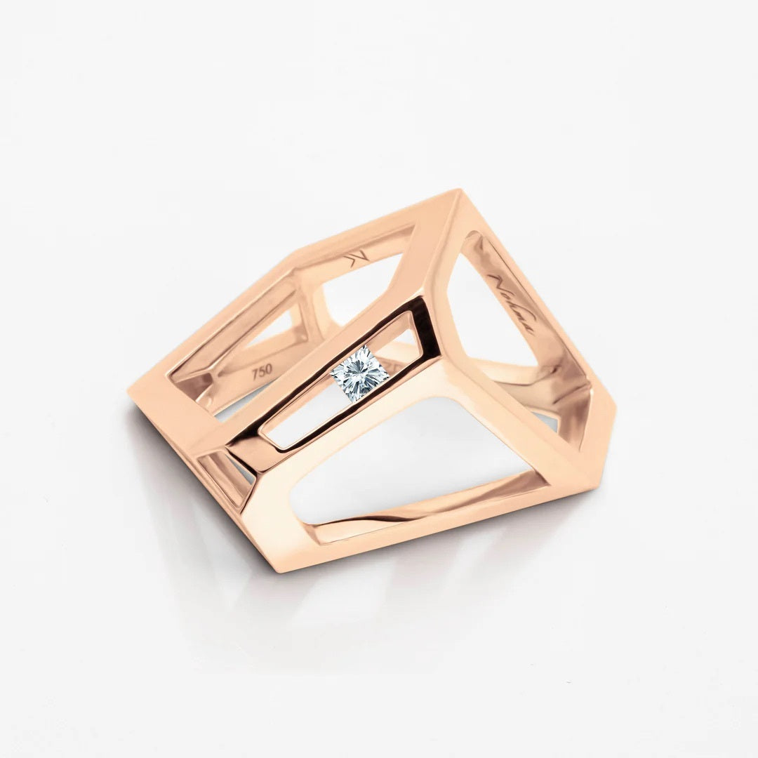 Celestial Module - 18 K with Princess-cut Diamond